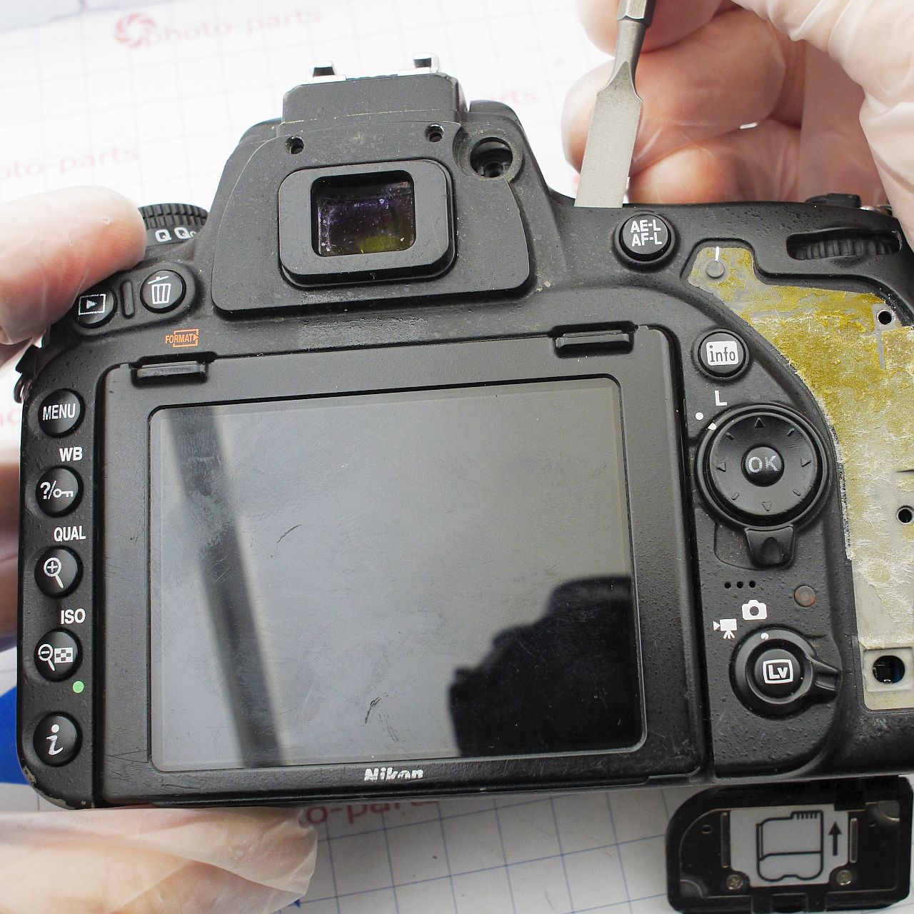 Nikon D750 - замена гнезда карты памяти